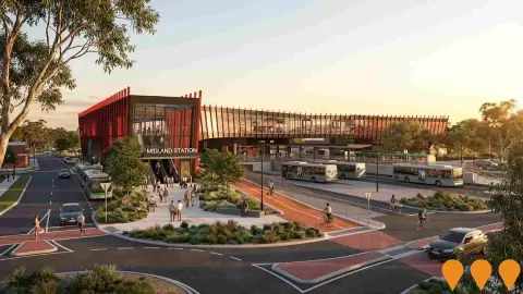 AI impression: METRONET New Midland Station and METRONET East - Midland, Transport & Logistics
