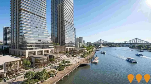 AI impression: Waterfront Brisbane, Communities, Precincts & Urban Renewal