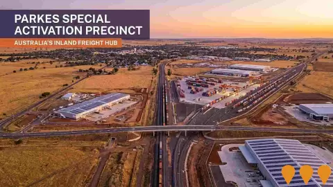 AI impression: Parkes Special Activation Precinct, Business Parks & Technology Hubs