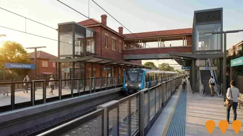 AI impression: Campsie Station Metro Upgrade, Transport & Logistics