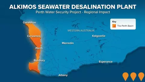 AI impression: Alkimos Seawater Desalination Plant, Environmental & Disaster Management
