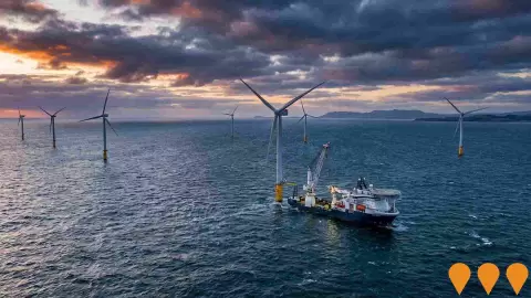 AI impression: Bass Offshore Wind Energy Project (BOWE), Energy