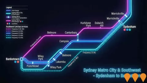 AI impression: Sydney Metro City & Southwest - Sydenham to Bankstown (T3 Bankstown Line Conversion), Transport & Logistics