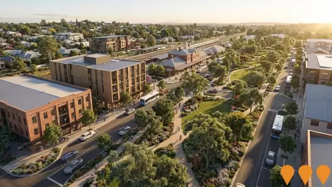 AI impression: Toowoomba Railway Parklands Priority Development Area, Communities, Precincts & Urban Renewal