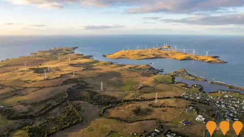 AI impression: Robbins Island and Jim's Plain Wind, Energy