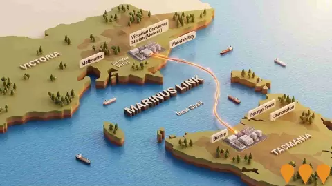 AI impression: Marinus Link - Victorian Converter Station, Energy