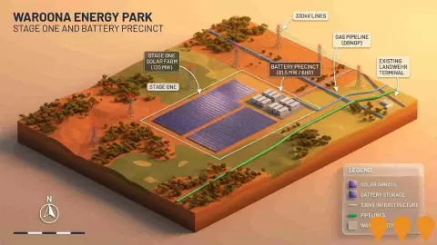 AI impression: Waroona Energy Park (Solar and Battery Precinct), Energy