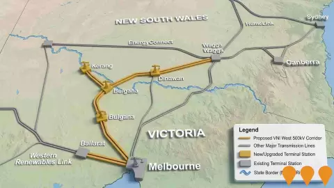 AI impression: Victoria to NSW Interconnector West (VNI West), Utilities