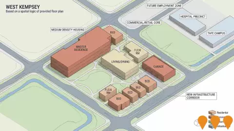 AI impression: West Kempsey Structure Plan, Precincts & Urban Renewal