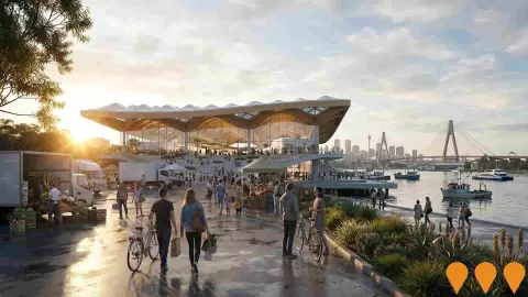 AI impression: New Sydney Fish Market, Ports, Marinas, Fisheries & Aquaculture