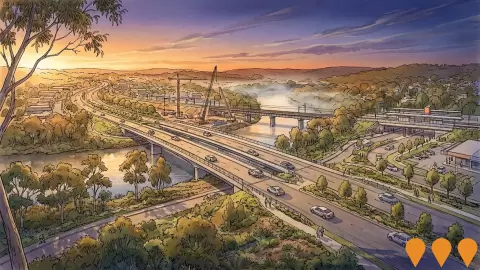 AI impression: Pacific Highway Upgrade through Wyong Town Centre, Transport & Logistics