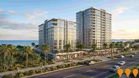 AI impression: Radisson Hotel and SunLife Hervey Bay (The Jewel), Precincts & Urban Renewal