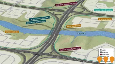 AI impression: Coomera Connector Stage 1 - Central Section, Transport & Logistics
