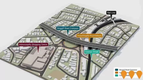 AI impression: Moggill Road Corridor Upgrade - Indooroopilly Roundabout, Transport & Logistics