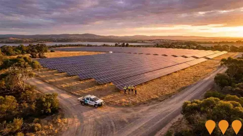 AI impression: Zero Cost Energy Future - Happy Valley Reservoir Solar Project, Energy