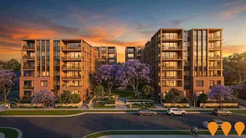 AI impression: Levande Hills Showground, Communities