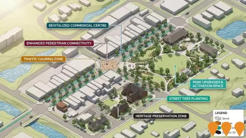 AI impression: Weston Commercial Centre Masterplan, Precincts & Urban Renewal