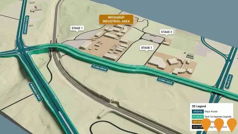 AI impression: Neerabup Flynn Drive Dual Carriageway Upgrade, Transport & Logistics
