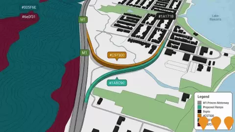 AI impression: M1 Princes Motorway South-Facing Ramps at Dapto, Transport & Logistics