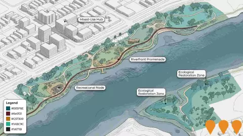 AI impression: Kent Street Weir Precinct (Canning River, Wilson), Sports & Recreation