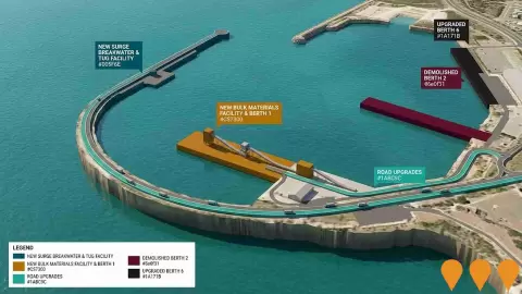 AI impression: Geraldton Port Maximisation Project (PMaxP), Ports, Marinas, Fisheries & Aquaculture
