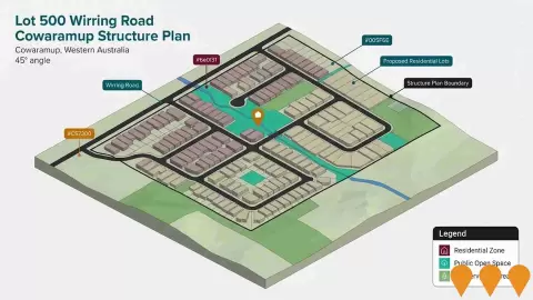 AI impression: Lot 500 Wirring Road Cowaramup Structure Plan, Residential Development