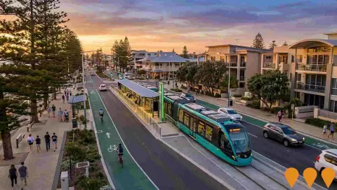 AI impression: Scarborough Beach Road Trackless Trams Business Case, Transport & Logistics