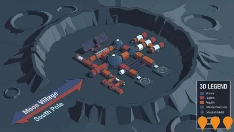 AI impression: Moon Village, Science & Research