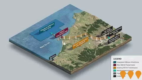 AI impression: Gippsland Offshore Wind Transmission Project, Energy