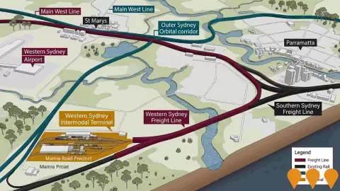 AI impression: Western Sydney Freight Line and Intermodal Terminal, Transport & Logistics