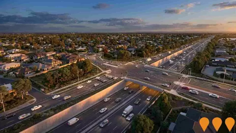 AI impression: Princes Freeway and Werribee Main Road Interchange Upgrade, Transport & Logistics