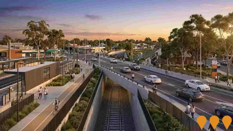AI impression: Level Crossing Removal - St Albans, Transport & Logistics