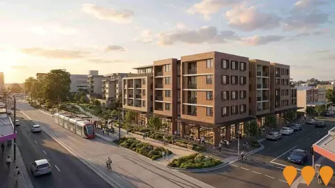 AI impression: Rail Bridge Row Affordable Housing Development, Residential Development