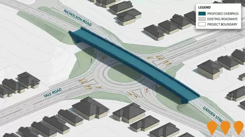 AI impression: Nicholson Road, Garden Street and Yale Road Grade Separation, Transport & Logistics