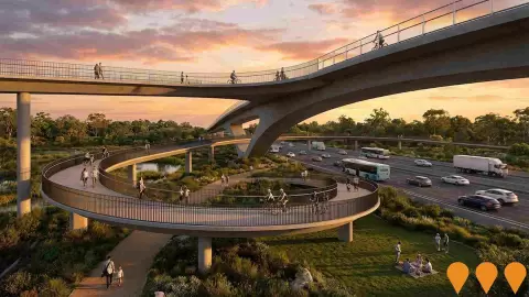 AI impression: North East Link Environmental Parklands, Sports & Recreation