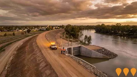 AI impression: Moulamein Flood Mitigation Infrastructure Upgrades, Environmental & Disaster Management