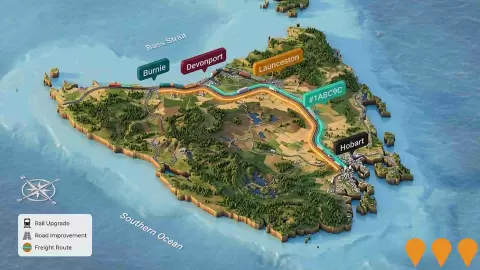 AI impression: Burnie To Hobart Freight Corridor Improvement, Transport & Logistics