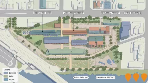 AI impression: North Rail Yards Redevelopment, Residential Development