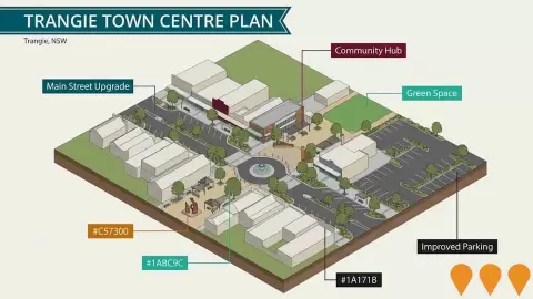 AI impression: Trangie Town Centre Plan, Communities, Precincts & Urban Renewal