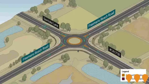 AI impression: Freemans Reach Road - Gorricks Lane Roundabout, Transport & Logistics
