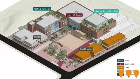 AI impression: Ashfield Town Hall Square Upgrade, Communities, Precincts & Urban Renewal