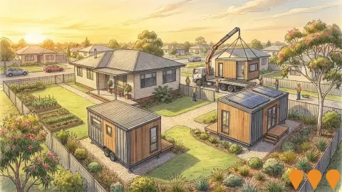 AI impression: Belmont North Tiny Homes Trial, Residential Development