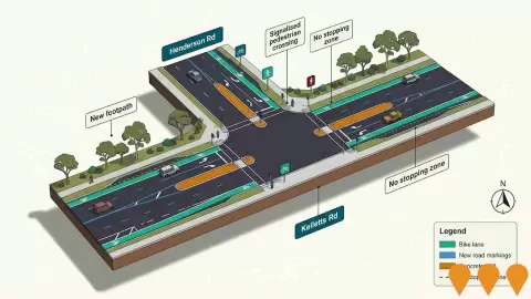 AI impression: Henderson Road and Kelletts Road Intersection Upgrade, Transport & Logistics