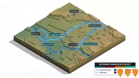 AI impression: Mid-Murray Anabranches Project - Tuppal Creek Bridges, Environmental & Disaster Management
