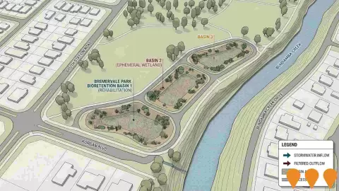 AI impression: Bremervale Park Bioretention Basins Rehabilitation, Environmental & Disaster Management