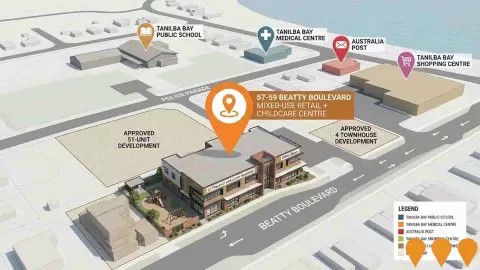 AI impression: 57-59 Beatty Boulevard Mixed-Use Retail + Childcare Centre, Education & Training